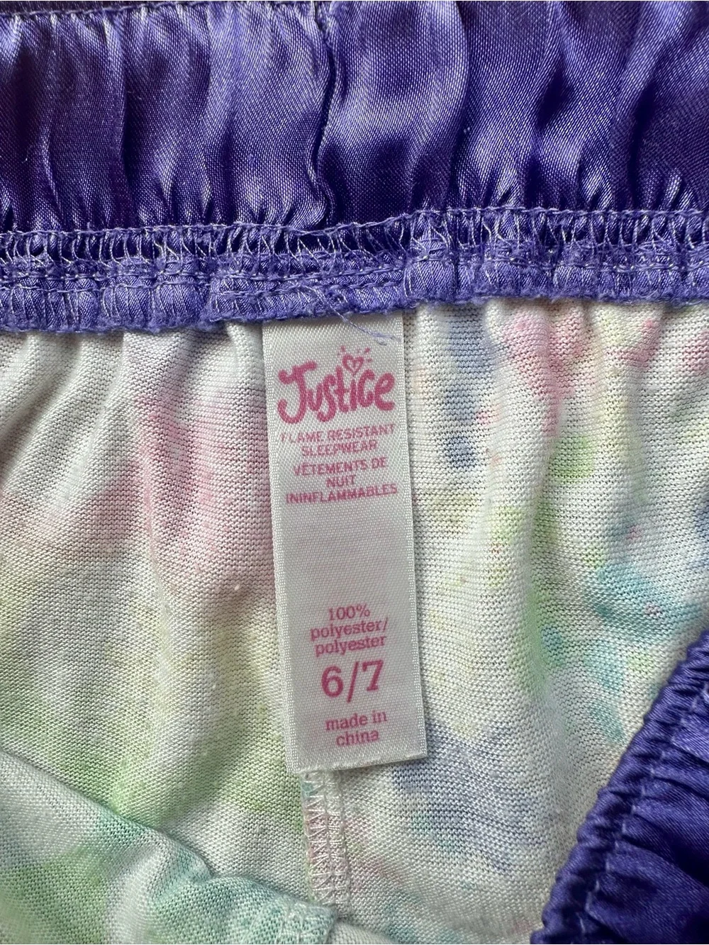 Y2K Justice Sleep Shorts 6/7 Rainbow BFF Pajama Lounge Shorts Coquette Kawaii